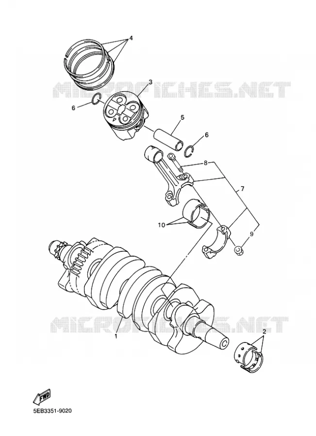 VILEBREQUIN / PISTON Yamaha MOTO 600 1999 R6  YZF-R6