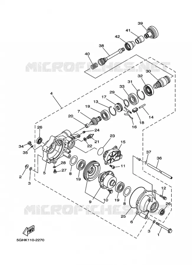 DIFFERENTIEL AVANT Yamaha QUAD 400 2002 KODIAK  YFM400FWA