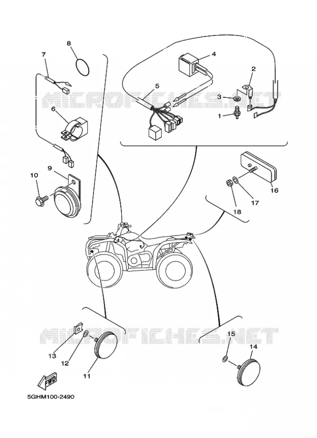 PARTIE ELECTRIQUE 2 Yamaha QUAD 400 2002 KODIAK  YFM400FWA