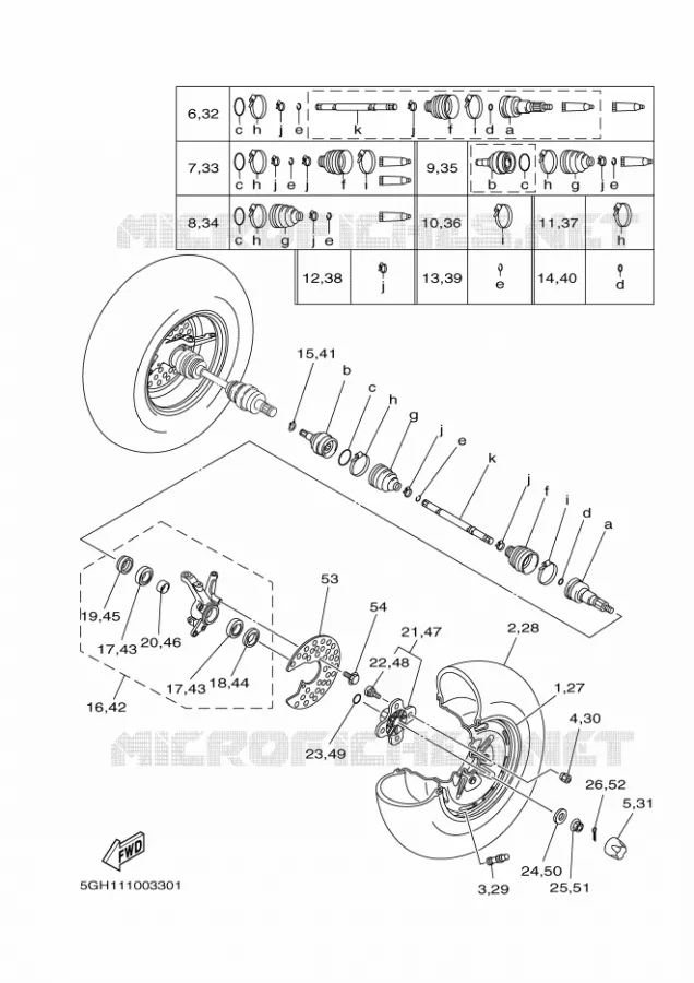 ROUE AVANT Yamaha QUAD 400 2002 KODIAK  YFM400FWA