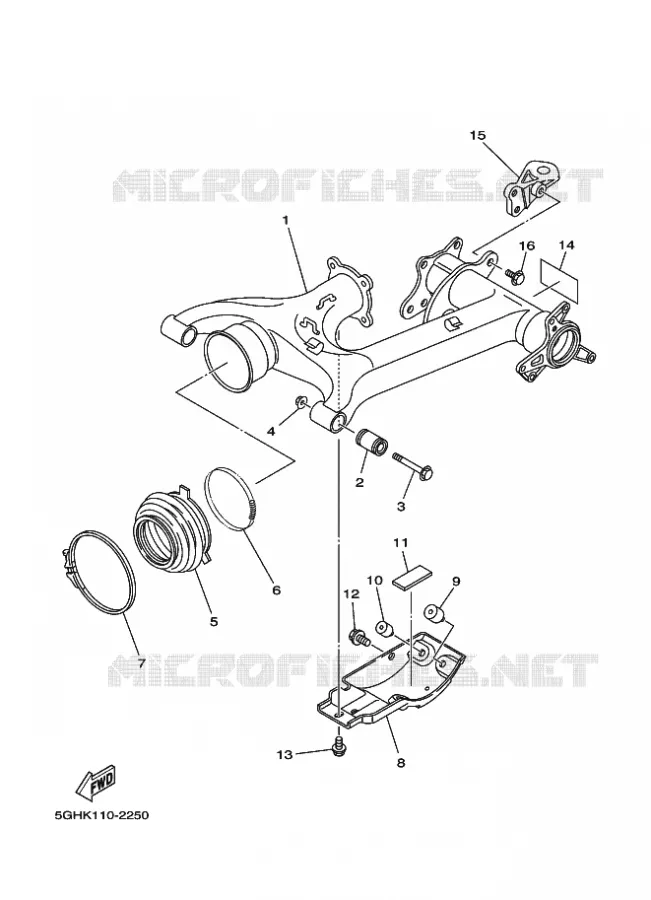 BRAS ARRIERE Yamaha QUAD 400 2002 KODIAK  YFM400FWA