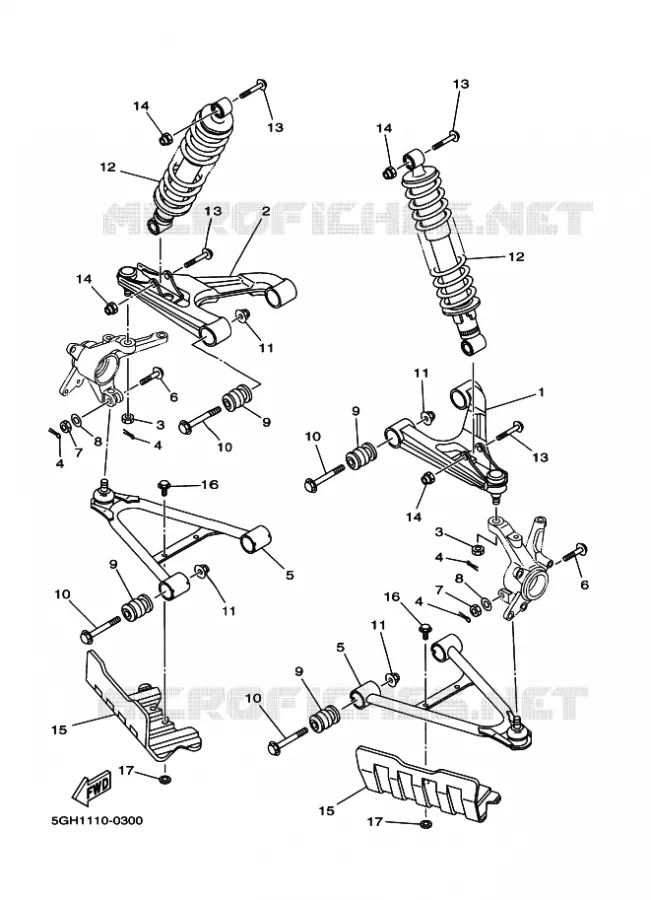 SUSPENSION / ROUE AVANT Yamaha QUAD 400 2002 KODIAK  YFM400FWA