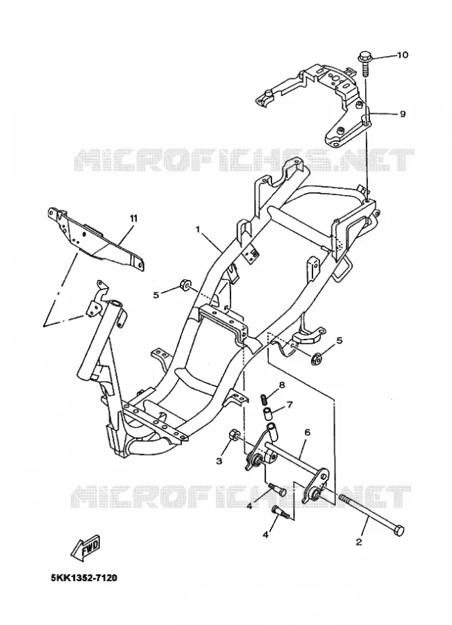 CADRE Yamaha SCOOTER 100 1999 OVETTO  YN100