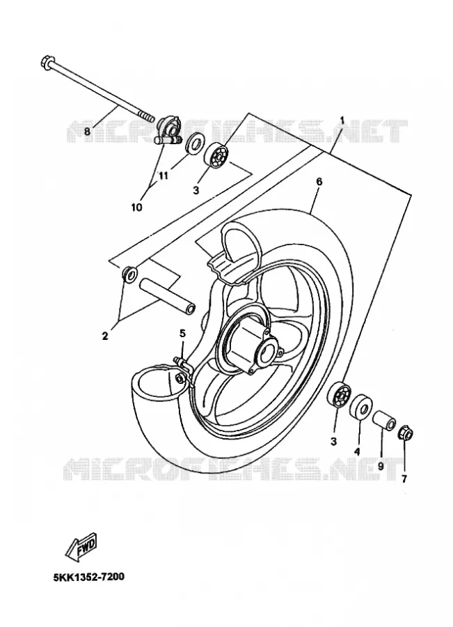 ROUE AVANT Yamaha SCOOTER 100 1999 OVETTO  YN100
