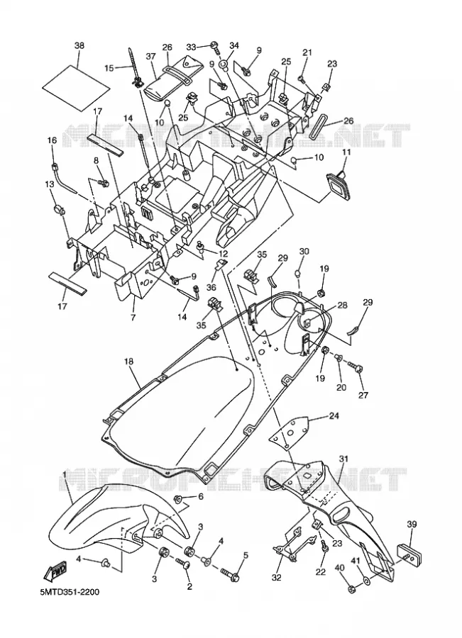 GARDE BOUE Yamaha MOTO 600 2002 R6  YZF-R6