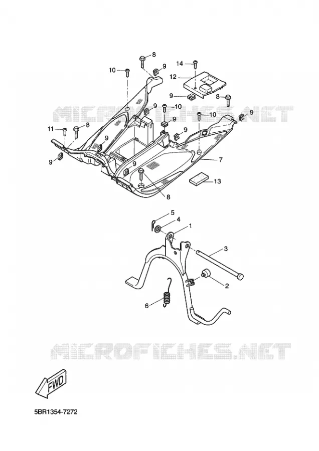 SUPPORT / REPOSE PIEDS Yamaha SCOOTER 50 2002 AEROX  YQ50