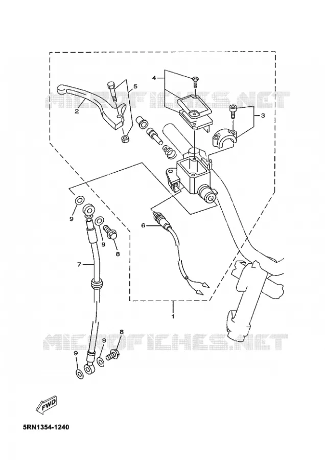 MAITRE CYLINDRE DE FREIN AVANT Yamaha SCOOTER 50 2002 OVETTO  YN50