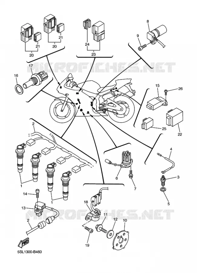 PARTIE ELECTRIQUE 1 Yamaha MOTO 600 2003 R6  YZF-R6