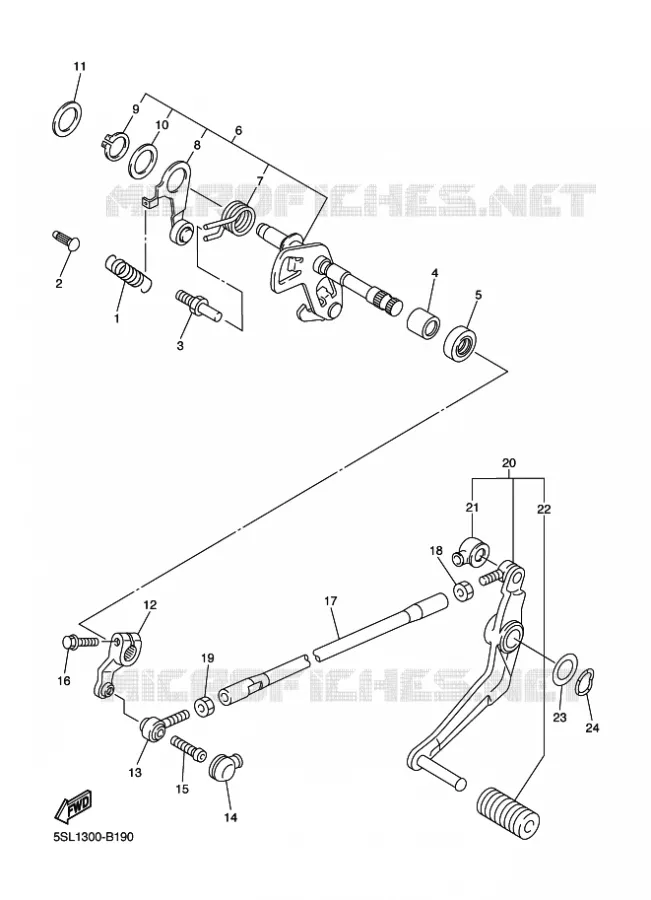 AXE DE SELECTEUR / PEDALE Yamaha MOTO 600 2004 R6  YZF-R6