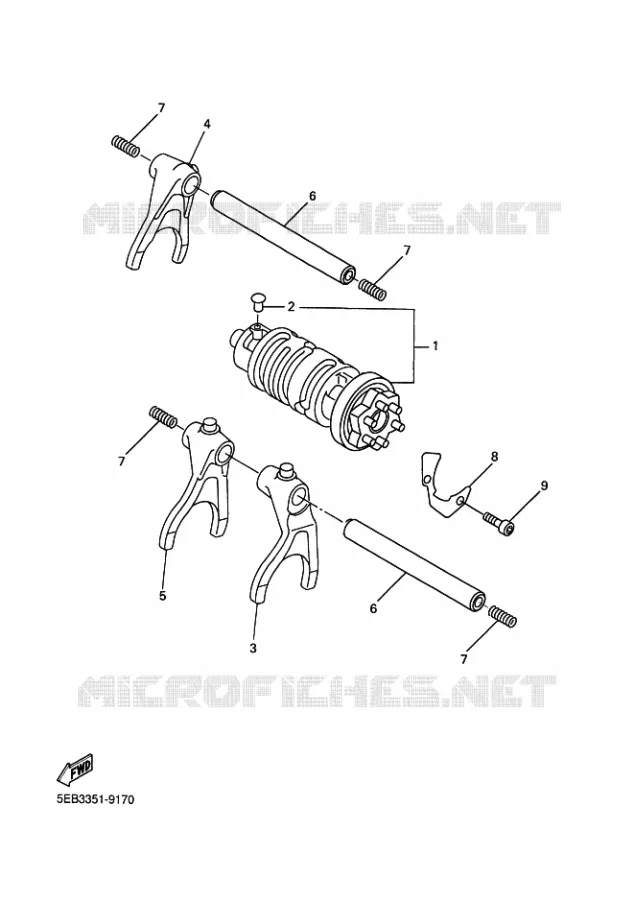 BARILLET DE SELECTION / FOURCHETTES Yamaha MOTO 600 2004 R6  YZF-R6