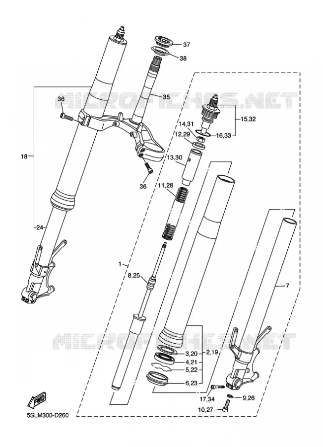 FOURCHE Yamaha MOTO 600 2005 R6  YZF-R6