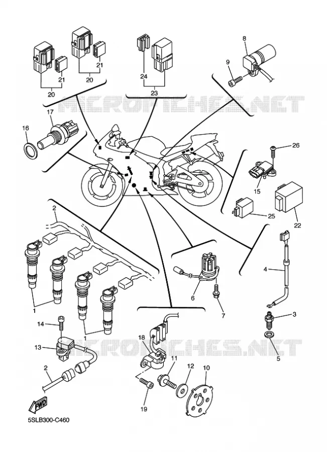 PARTIE ELECTRIQUE 1 Yamaha MOTO 600 2005 R6  YZF-R6