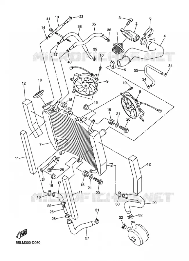 RADIATEUR / DURITES Yamaha MOTO 600 2005 R6  YZF-R6