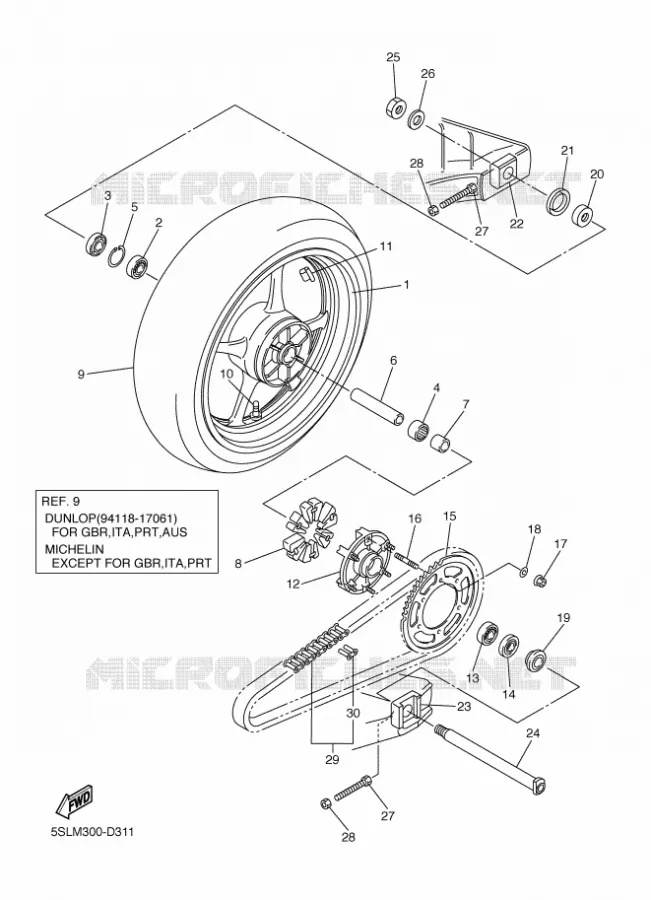 ROUE ARRIERE Yamaha MOTO 600 2005 R6  YZF-R6