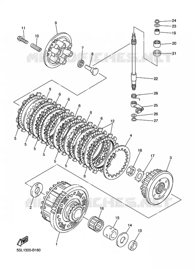 EMBRAYAGE DE DEMARREUR Yamaha MOTO 600 2005 R6  YZF-R6