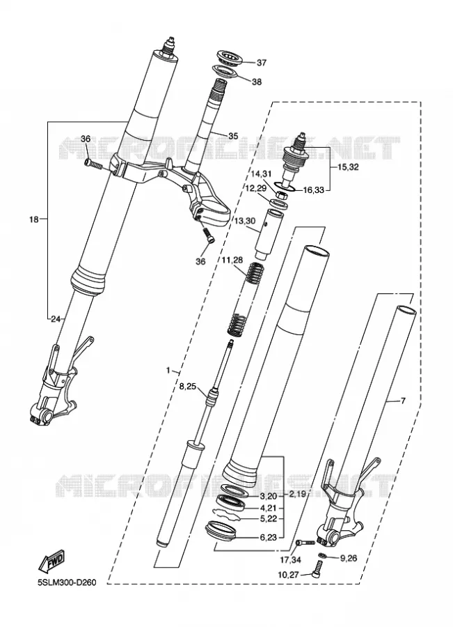 FOURCHE Yamaha MOTO 600 2005 R6  YZF-R6