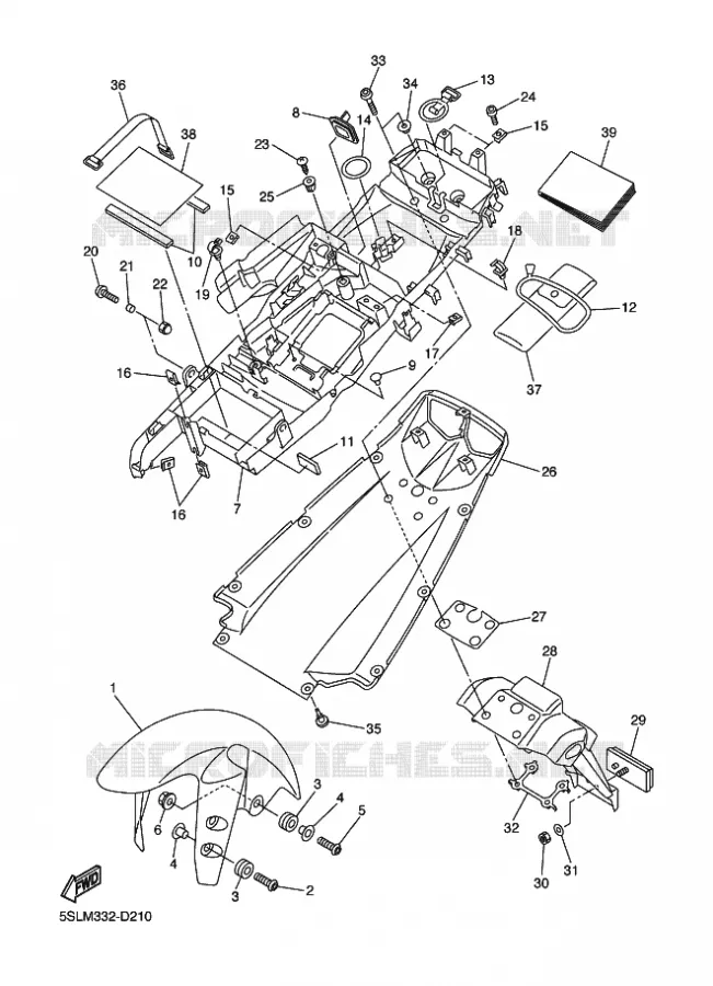 GARDE BOUE Yamaha MOTO 600 2005 R6  YZF-R6