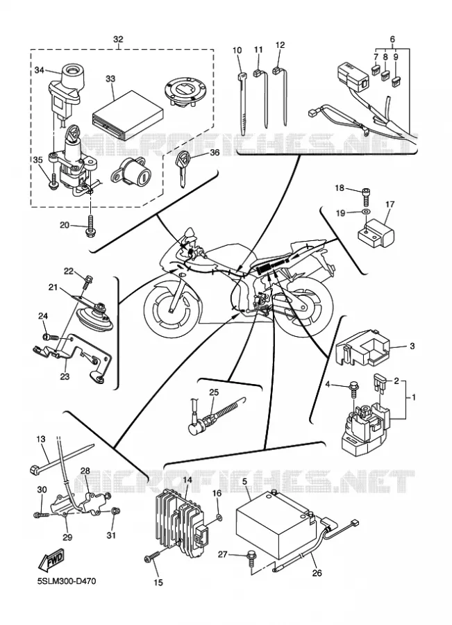 PARTIE ELECTRIQUE 2 Yamaha MOTO 600 2005 R6  YZF-R6