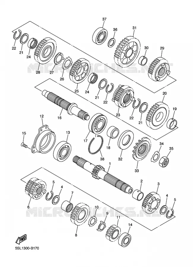 TRANSMISSION Yamaha MOTO 600 2005 R6  YZF-R6