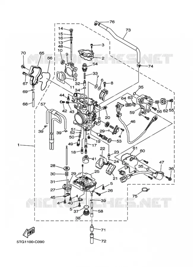 CARBURATEUR Yamaha QUAD 450 2004 YFZ  YFZ450