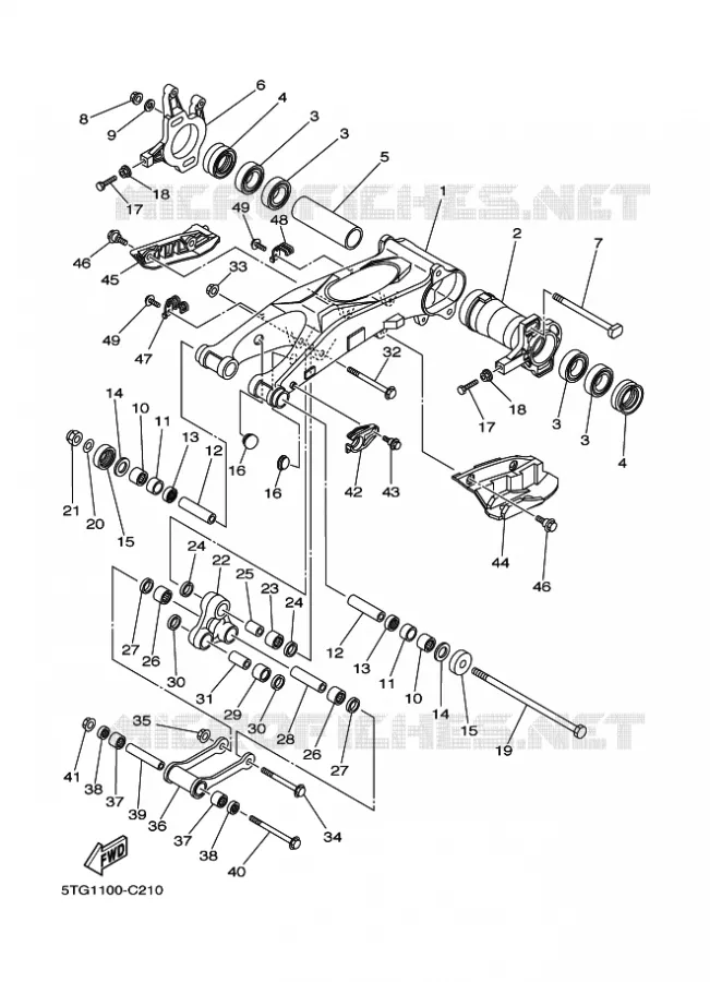 BRAS ARRIERE Yamaha QUAD 450 2004 YFZ  YFZ450
