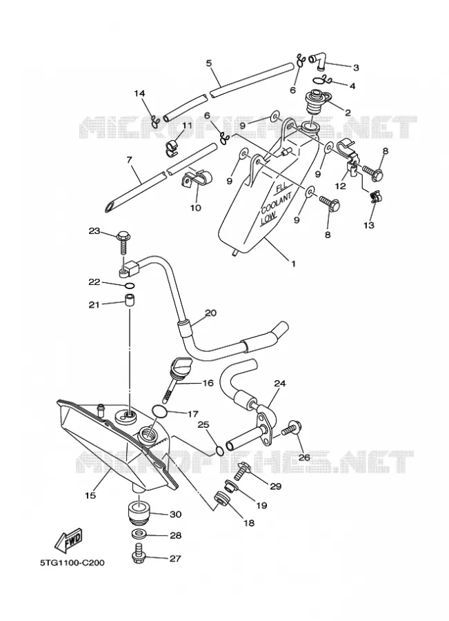 RESERVOIR D'HUILE Yamaha QUAD 450 2004 YFZ  YFZ450