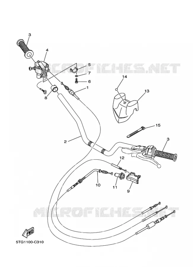 GUIDON ET CABLES Yamaha QUAD 450 2005 YFZ  YFZ450