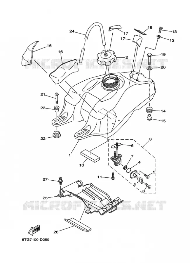 RESERVOIR A ESSENCE Yamaha QUAD 450 2005 YFZ  YFZ450