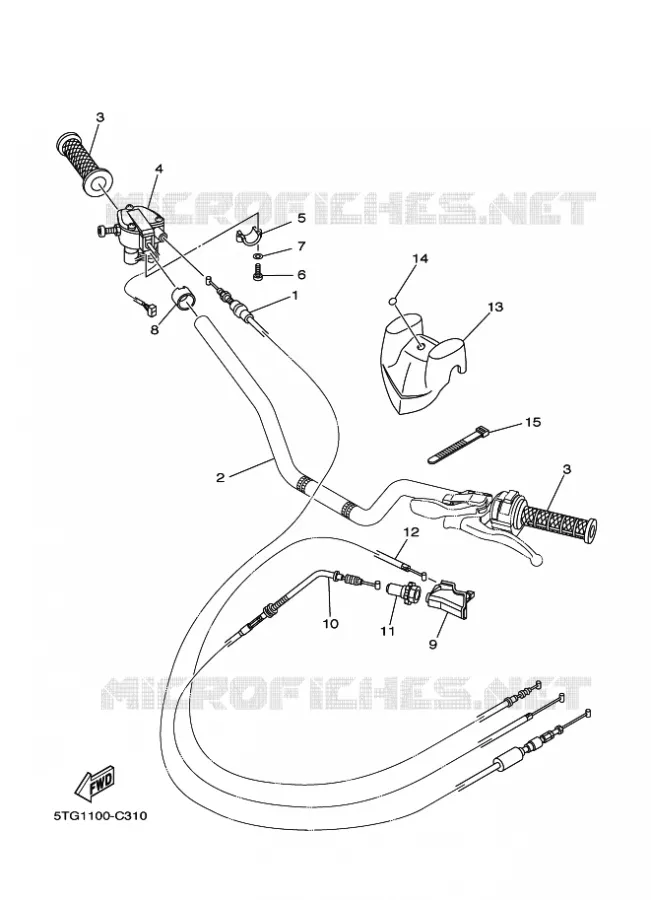 GUIDON ET CABLES Yamaha QUAD 450 2005 YFZ  YFZ450