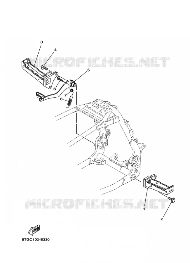 SUPPORT / REPOSE PIEDS Yamaha QUAD 450 2006 YFZ  YFZ450