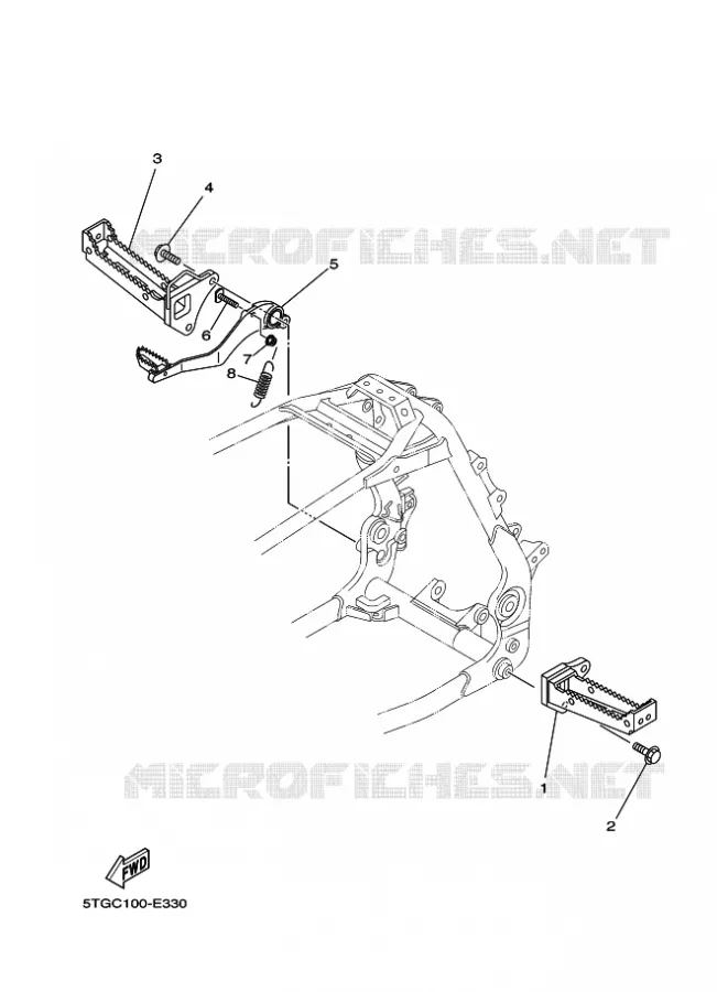 SUPPORT / REPOSE PIEDS Yamaha QUAD 450 2006 YFZ  YFZ450