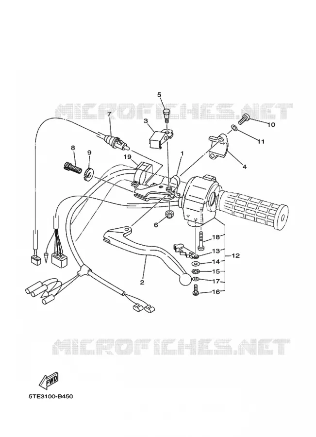 COMMODO / LEVIER Yamaha QUAD 350 2008 GRIZZLY  YFM350FWA