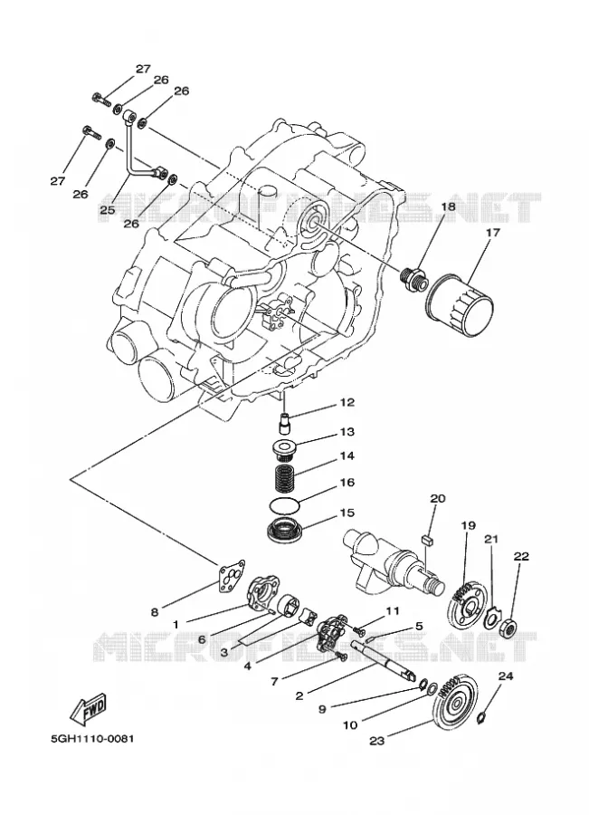 POMPE A HUILE Yamaha QUAD 400 2003 KODIAK 2WD  YFM400AN