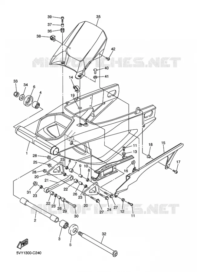 BRAS ARRIERE Yamaha MOTO 1000 2004 R1  YZF-R1