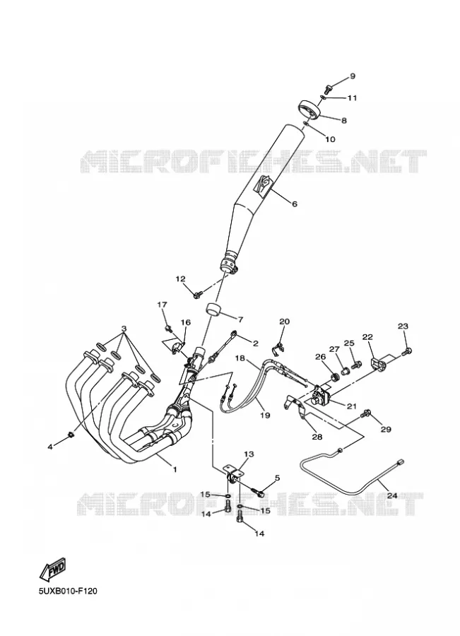 ECHAPPEMENT Yamaha MOTO 1300 2013 XJR  XJR1300