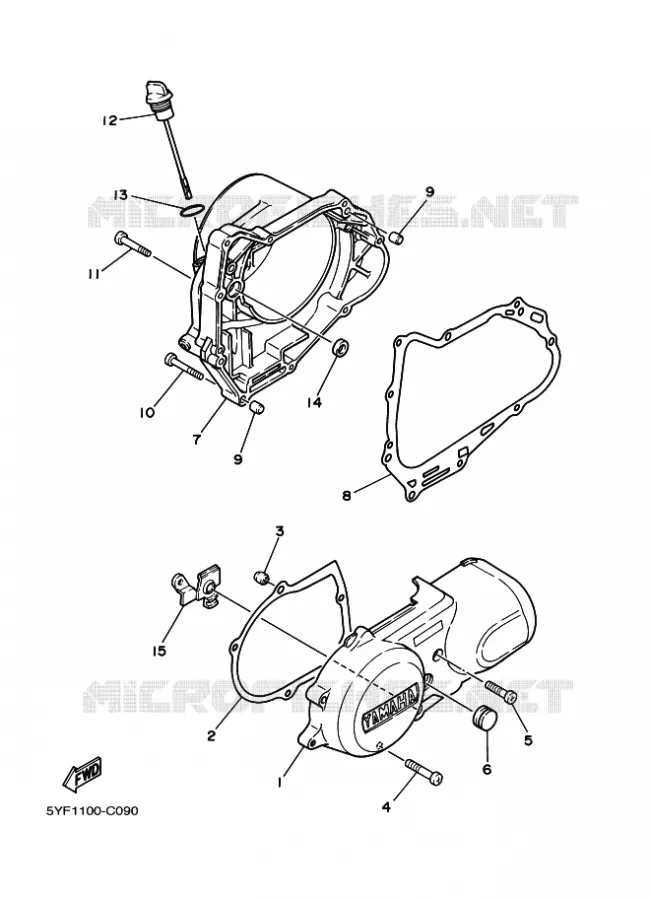 CARTER - MOTEUR 1 Yamaha QUAD 50 2009 RAPTOR  YFM50
