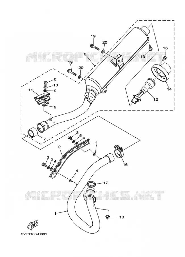ECHAPPEMENT Yamaha QUAD 350 2005 RAPTOR  YFM350