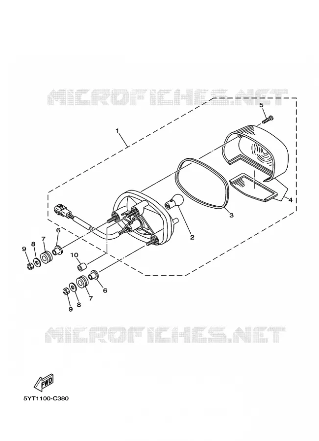 FEU ARRIERE Yamaha QUAD 350 2007 RAPTOR  YFM350