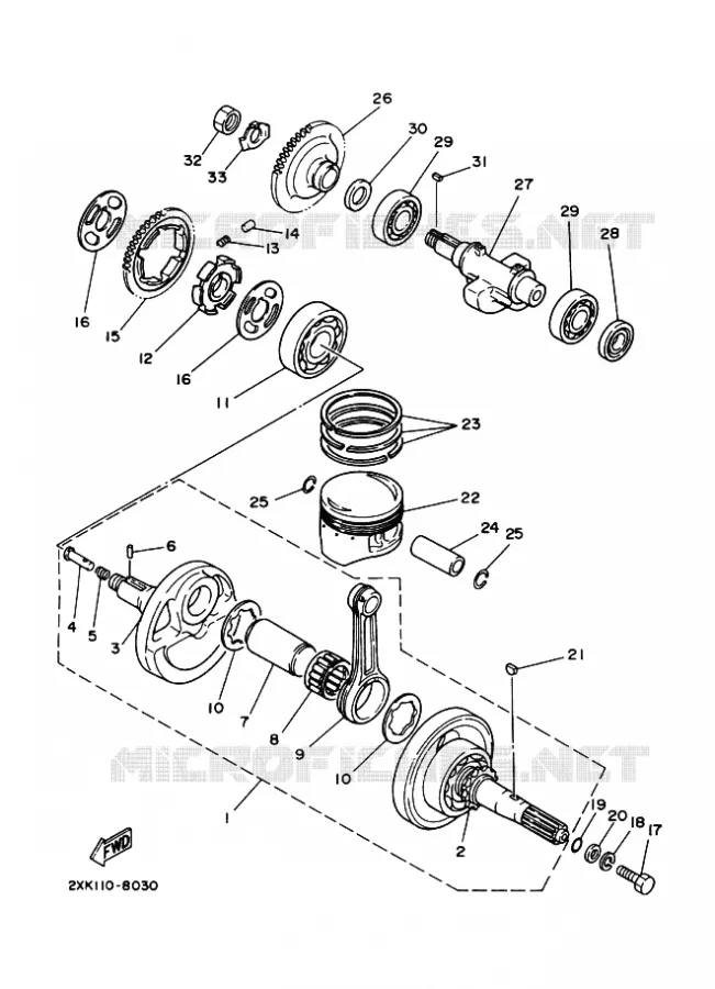 VILEBREQUIN / PISTON Yamaha QUAD 350 2007 RAPTOR  YFM350