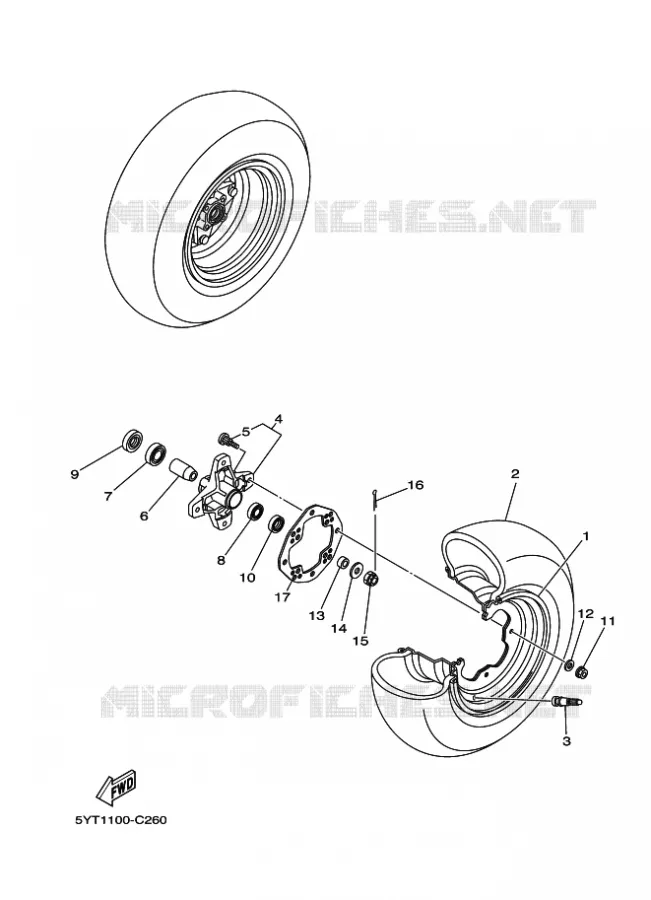 ROUE AVANT Yamaha QUAD 350 2008 RAPTOR  YFM350
