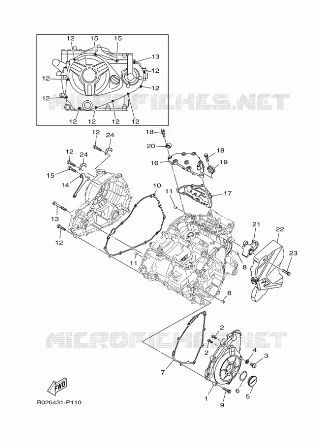 CARTER - MOTEUR 1 Yamaha MOTO 300 2016 R3  YZF-R3A