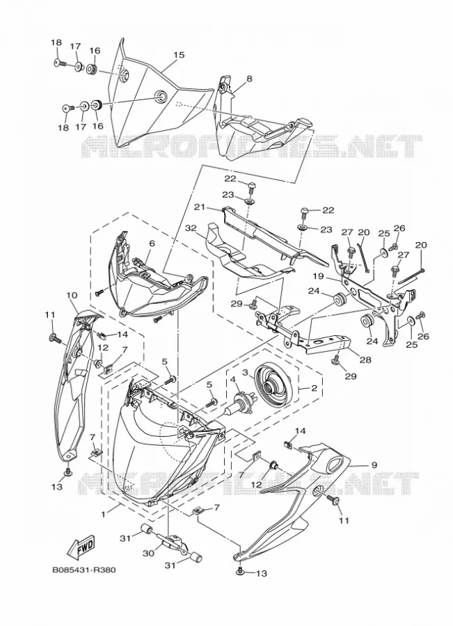 PHARE  Yamaha MOTO 300 2016 MT  MTN320-A