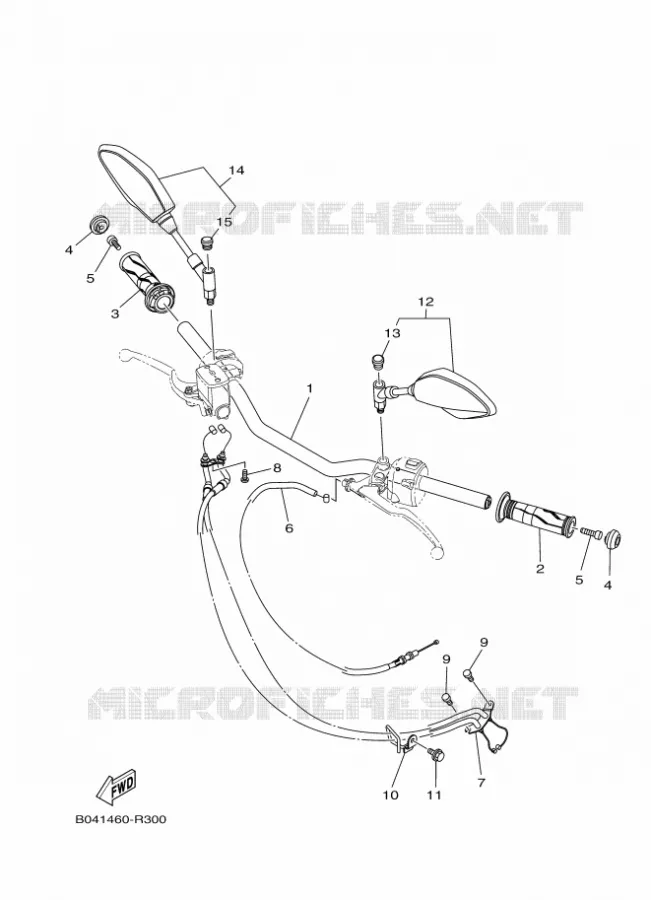 GUIDON ET CABLES Yamaha MOTO 300 2016 MT  MTN320-A