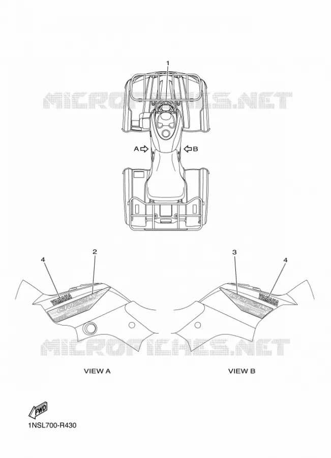 EMBLEME Yamaha QUAD 350 2016 GRIZZLY  YFM350A