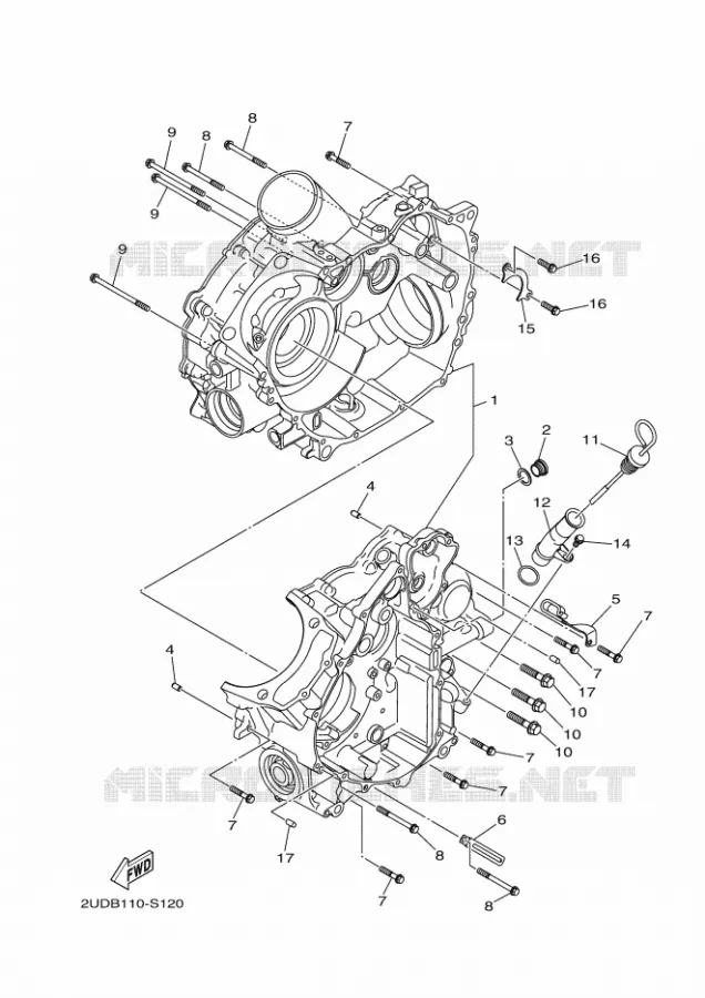 CARTER MOTEUR Yamaha QUAD 700 2017 GRIZZLY  YFM700FWAD