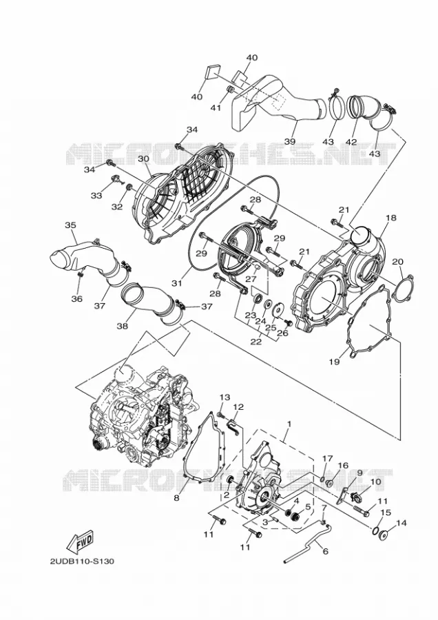 CARTER - MOTEUR 1 Yamaha QUAD 700 2017 GRIZZLY  YFM700FWAD