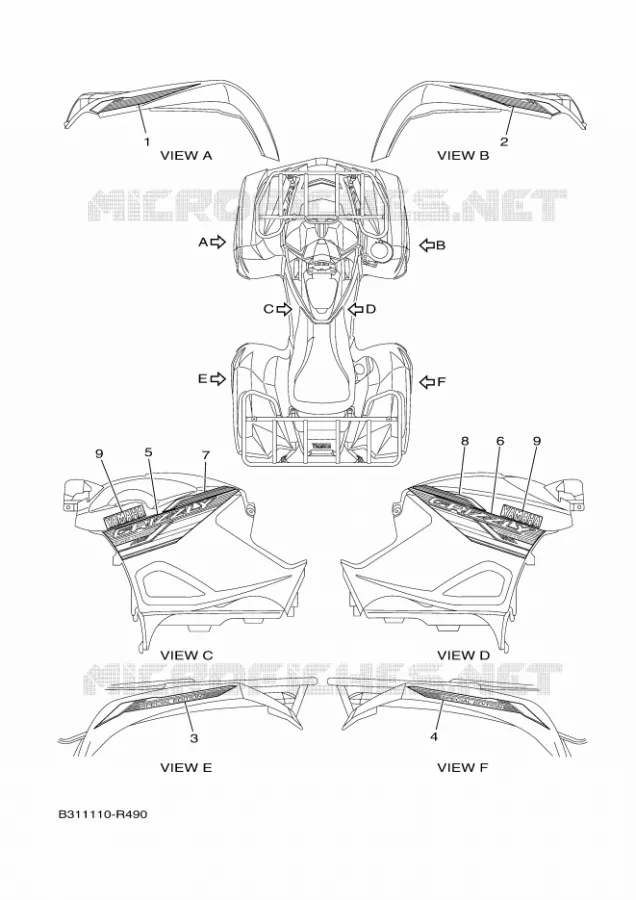 EMBLEME Yamaha QUAD 700 2016 GRIZZLY  YFM700FWADYFM70GPSGGRIZZLY EPS SE