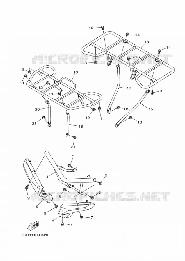 PARE CHOCS Yamaha QUAD 700 2016 GRIZZLY  YFM700FWADYFM70GPSGGRIZZLY EPS SE
