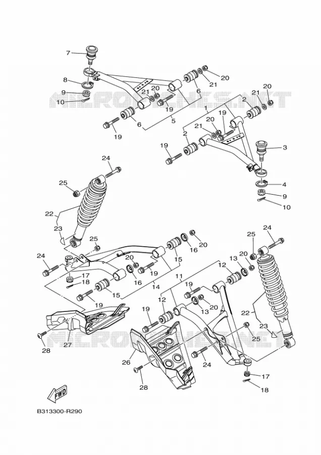 SUSPENSION / ROUE AVANT Yamaha QUAD 700 2016 GRIZZLY  YFM700FWADYFM70GPSGGRIZZLY EPS SE