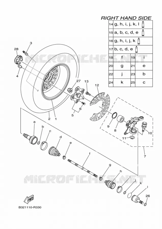ROUE AVANT 2 Yamaha QUAD 700 2017 KODIAK  YFM700FWBD